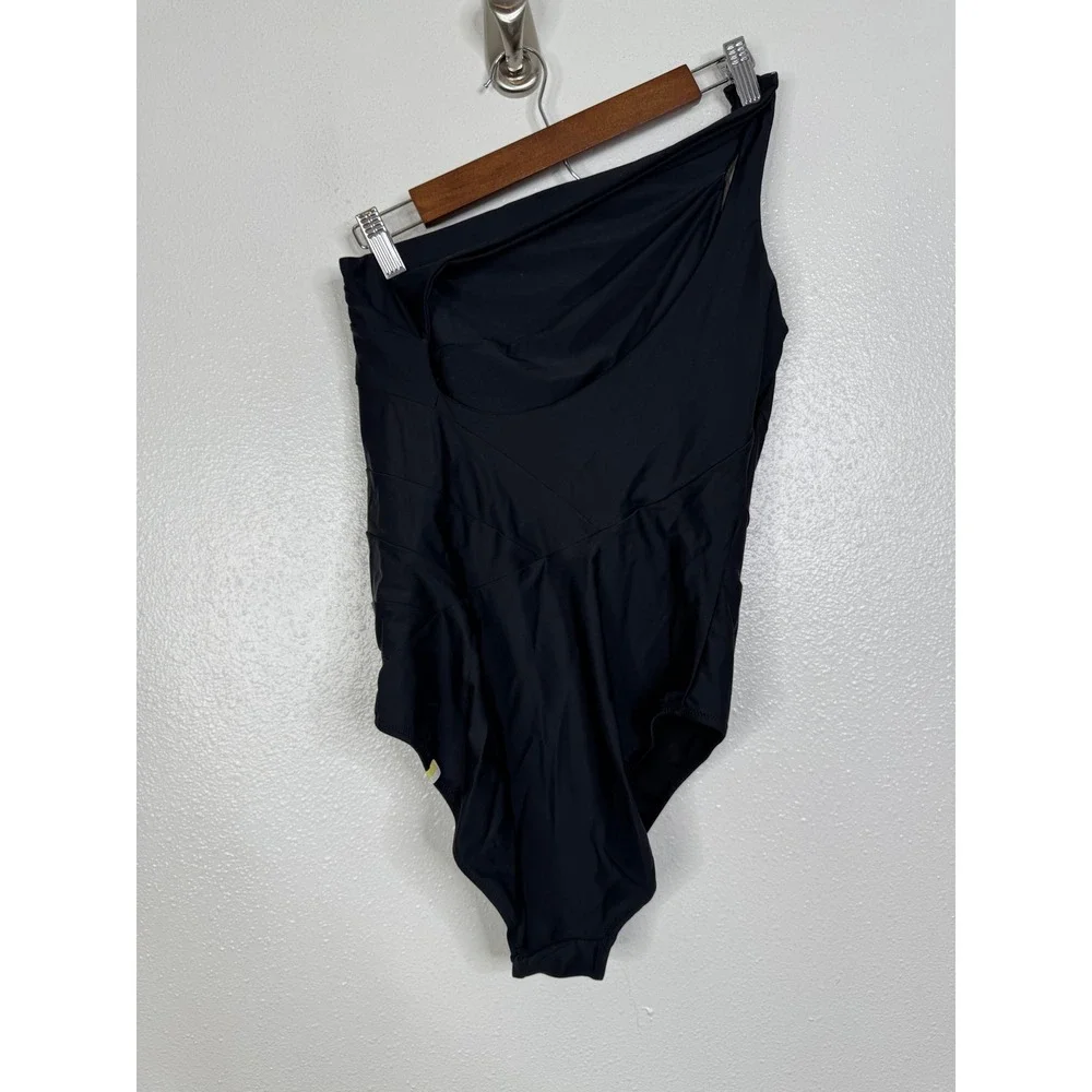 Summersalt The Sidestroke One Shoulder Swimsuit Black Recycled Size 8